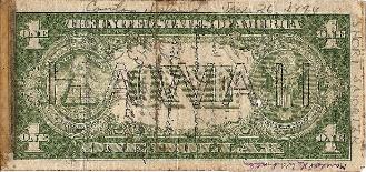 Marshall L. Windmiller Short Snorter Note #1: U.S. 1 Dollar HAWAII Silver Cert. - Series 1935A - Serial # C01981467C - back