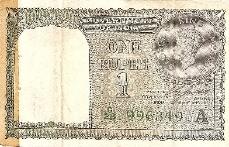 Marshall L. Windmiller Short Snorter Note #7: India 1 Rupee - Serial # C/28 996349 A - front