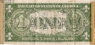 George J. Grimm Short Snorter Note #2: U.S. One Dollar HAWAII Silver Cert. - Series 1935A - Serial # L78366844C back