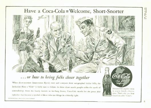 1944 Coca-Cola Advertisement with Short Snorter